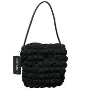 Wholesale - BLACK QUILTED UNDERARM HANDBAG W/TOP ZIPPER C/P 12